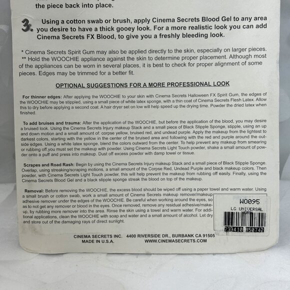 Cinema Secrets Woochie Large Universal Devil Horns Latex Appliance NWT NOS - Picture 12 of 13